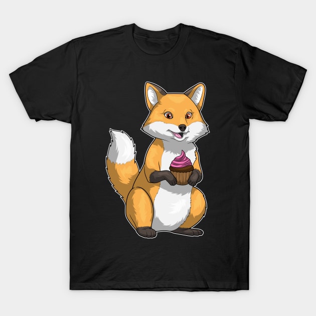 Fox Birthday Cupcake T-Shirt by Markus Schnabel